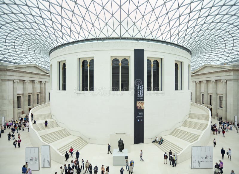 Il Corridoio Di British Museum Ed Il Soffitto Centrali Londra
