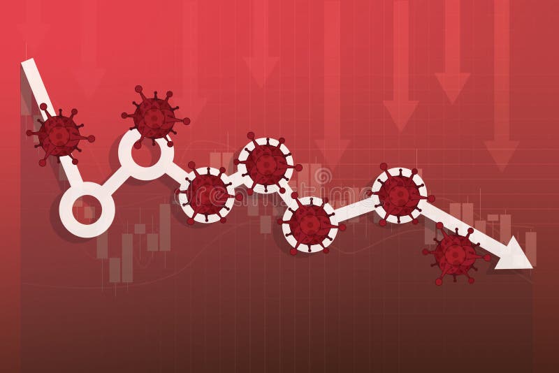 Il crollo dei mercati azionari per la paura del virus COVID-19, il crollo dei prezzi degli investimenti mondiali o il crollo dell illustrazione di stock Il crollo dei mercati azionari per la paura del virus COVID-19, il crollo dei prezzi degli investimenti mondiali o il crollo dell illustrazione di stock