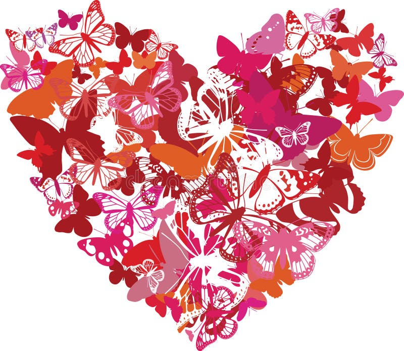 Il cuore del biglietto di S. Valentino è fatto dalle farfalle