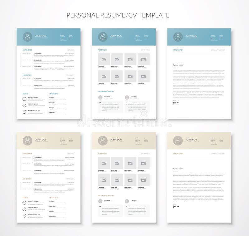 Il curriculum vitae ed il riassunto di affari personali vector due colori illustrazione di stock Il curriculum vitae ed il riassunto di affari personali vector due colori illustrazione di stock