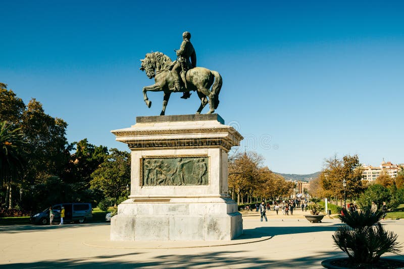 Il del equestre di Barcellona Estatua generale Prim immagine stock Il del equestre di Barcellona Estatua generale Prim immagine stock