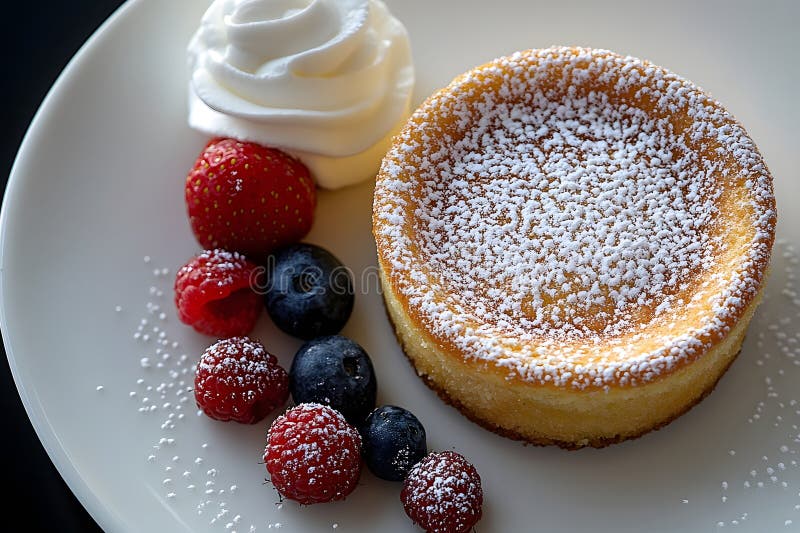 Il dessert sul piatto sembra delizioso e colorato. può essere utilizzato per pubblicizzare il menu del ristorante o i dessert onli illustrazione di stock
