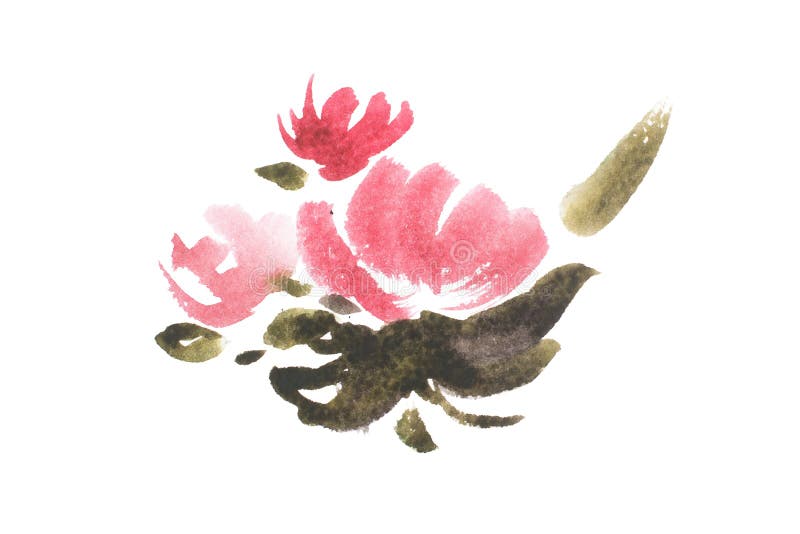 Il disegno dell'acquerello del giardino fresco fiorisce, pittura dell'acquerello del mazzo del prato dell'estate royalty illustrazione gratis