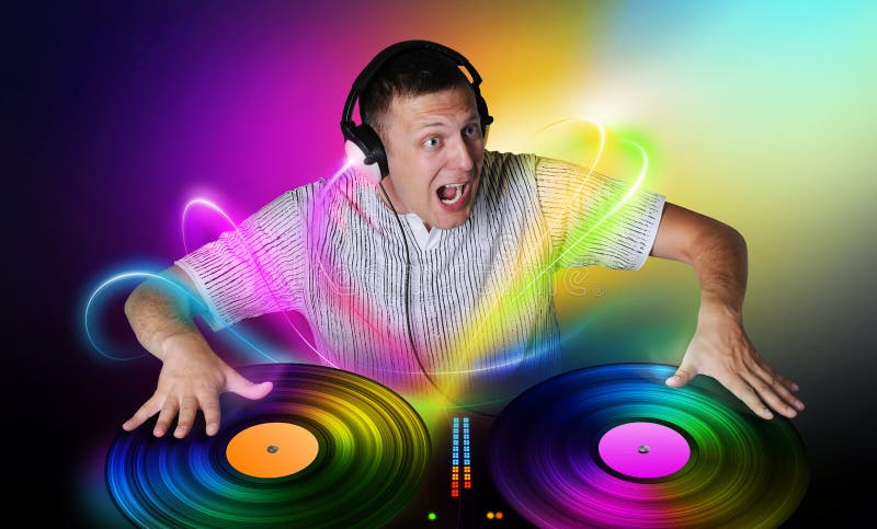 Il DJ gioca un concetto del vinile immagini stock libere da diritti Il DJ gioca un concetto del vinile immagini stock libere da diritti