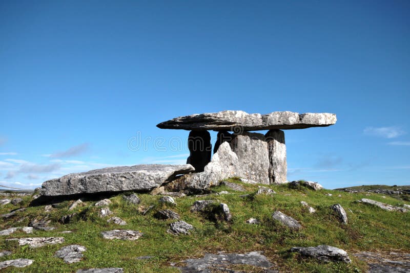 The Dolmen, ancient monolith in the Burren, county Clare, Ireland. The Dolmen, ancient monolith in the Burren, county Clare, Ireland