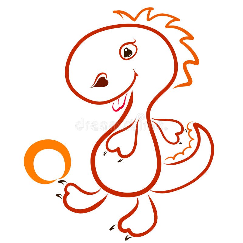 Il drago di divertimento gioca a calcio, palla e sport illustrazione vettoriale Il drago di divertimento gioca a calcio, palla e sport illustrazione vettoriale