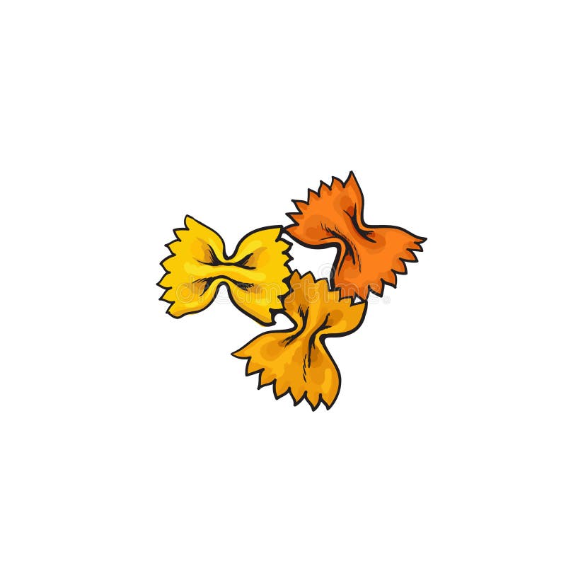 Il farfallino crudo, farfalla ha modellato la pasta italiana royalty illustrazione gratis Il farfallino crudo, farfalla ha modellato la pasta italiana royalty illustrazione gratis