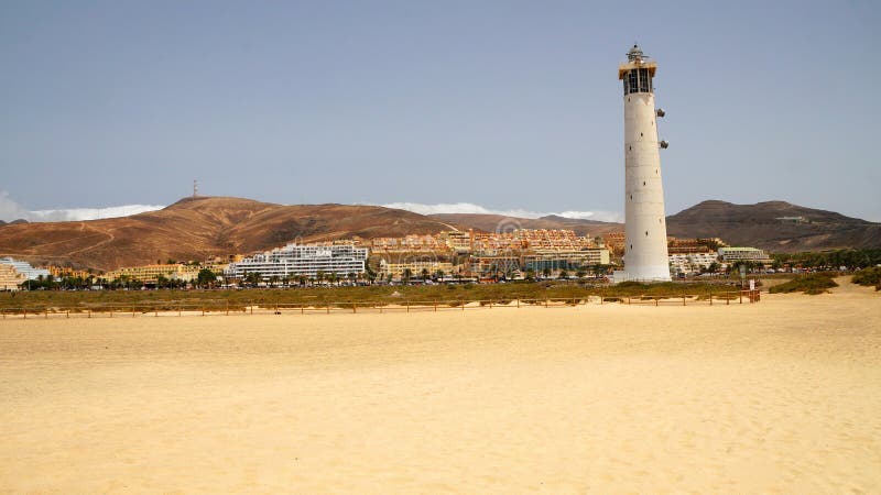 Il faro di Morro Jable, Jandia, Fuerteventura, Spagna fotografia stock Il faro di Morro Jable, Jandia, Fuerteventura, Spagna fotografia stock