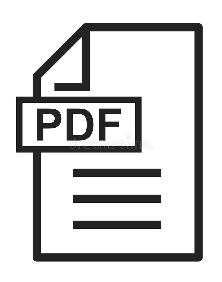 Il file pdf scarica l'icona moderna Testo del documento, informazioni di formato di web di simbolo illustrazione di stock