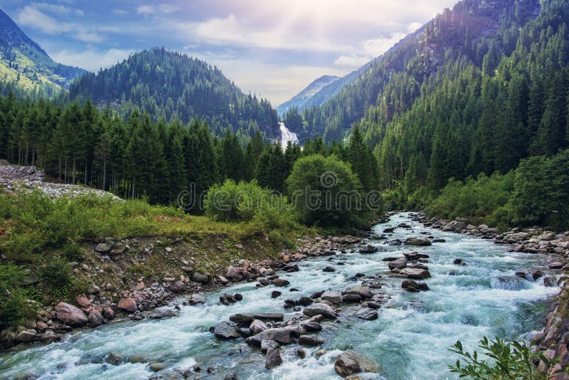 The Krimmler Ache river in the High Tauern National Park, Austria. The Krimmler Ache river in the High Tauern National Park, Austria