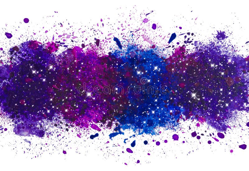 Il fondo artistico astratto della spruzzata della pittura dell'acquerello, galassia con l'ardore stars illustrazione di stock Il fondo artistico astratto della spruzzata della pittura dell'acquerello, galassia con l'ardore stars illustrazione di stock