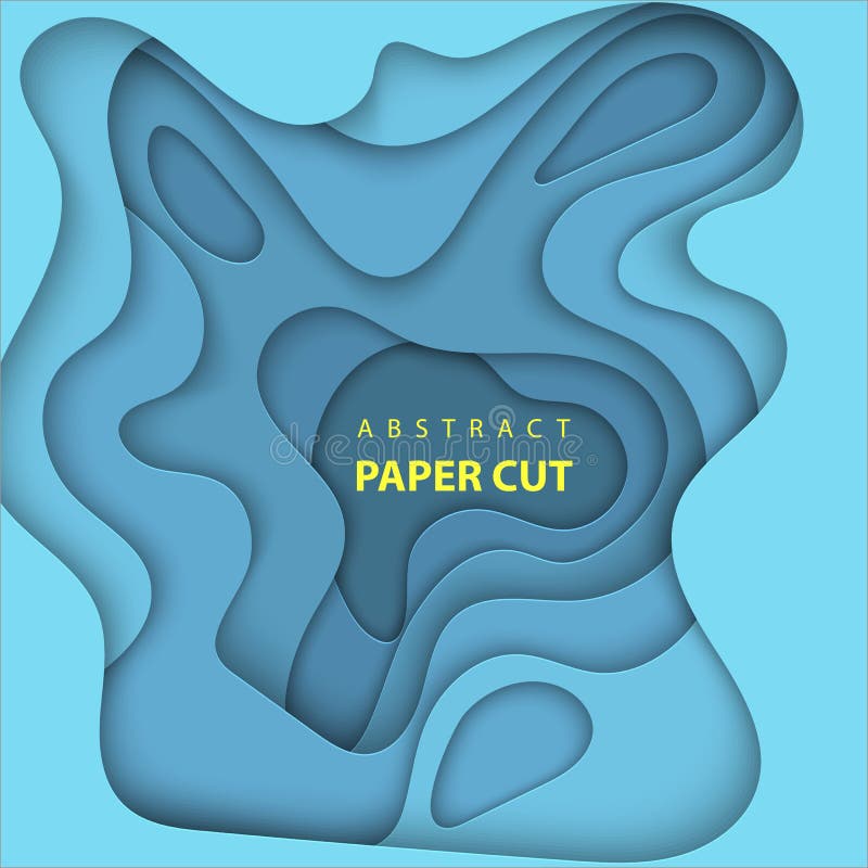 Il fondo di vettore con la carta blu profonda di colore ha tagliato le forme illustrazione vettoriale Il fondo di vettore con la carta blu profonda di colore ha tagliato le forme illustrazione vettoriale