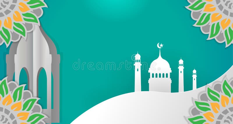 Il fondo islamico è vuoto dominanza di gradazione di colore verde con le pendenze attraenti di colore illustrazione di stock Il fondo islamico è vuoto dominanza di gradazione di colore verde con le pendenze attraenti di colore illustrazione di stock