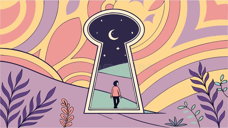 Il foro chiave e i misteri delle persone e il vettore di accesso. progettazione vettoriale Generative AI illustrazione di stock