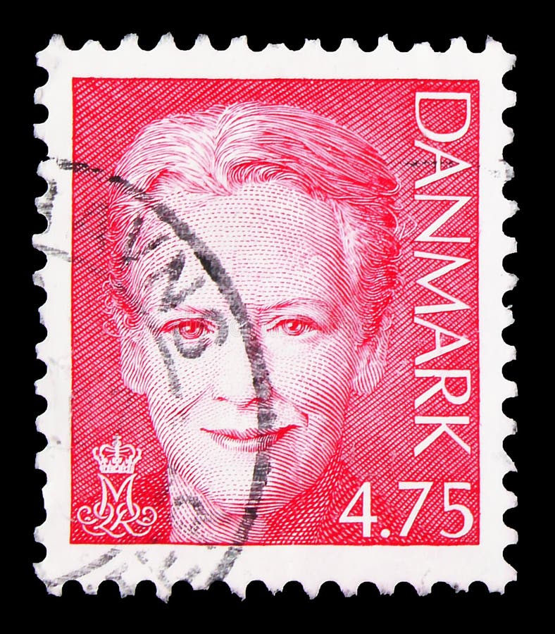 Il francobollo stampato in Danimarca mostra la Regina Margrethe II, serie 5, circa 2005 fotografie stock libere da diritti Il francobollo stampato in Danimarca mostra la Regina Margrethe II, serie 5, circa 2005 fotografie stock libere da diritti