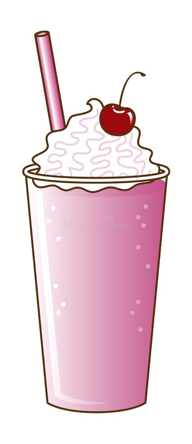 Il frappé della fragola ha montato la ciliegia crema illustrazione di stock