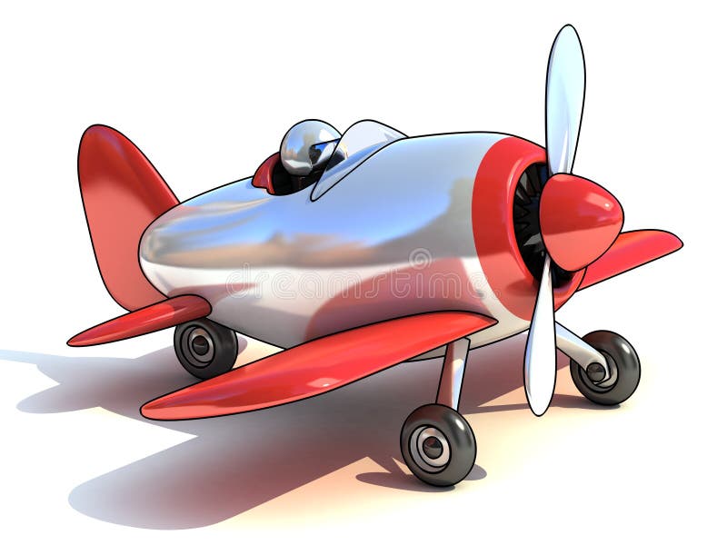Il fumetto gradice l'illustrazione dell'aeroplano 3d