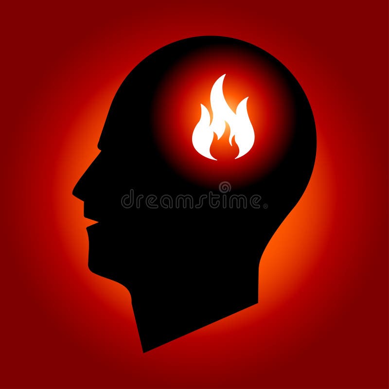 Abstract - Fire Sign in Human Head. Abstract - Fire Sign in Human Head