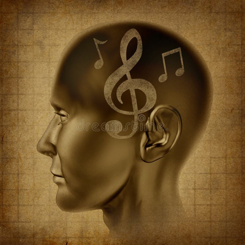 Il genio musicale di mente del cervello di musica nota il compositore