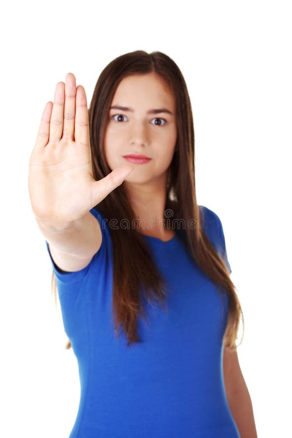 Il gesto di arresto canta con la mano immagini stock libere da diritti