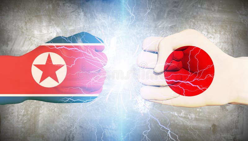 Il Giappone contro la Corea del Nord illustrazione di stock