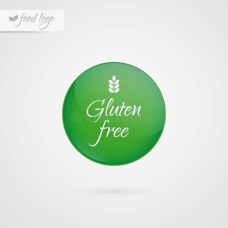 Il glutine libera il contrassegno Icona di logo dell'alimento Segno verde e bianco di vettore dell'autoadesivo Simbolo dell'illus royalty illustrazione gratis
