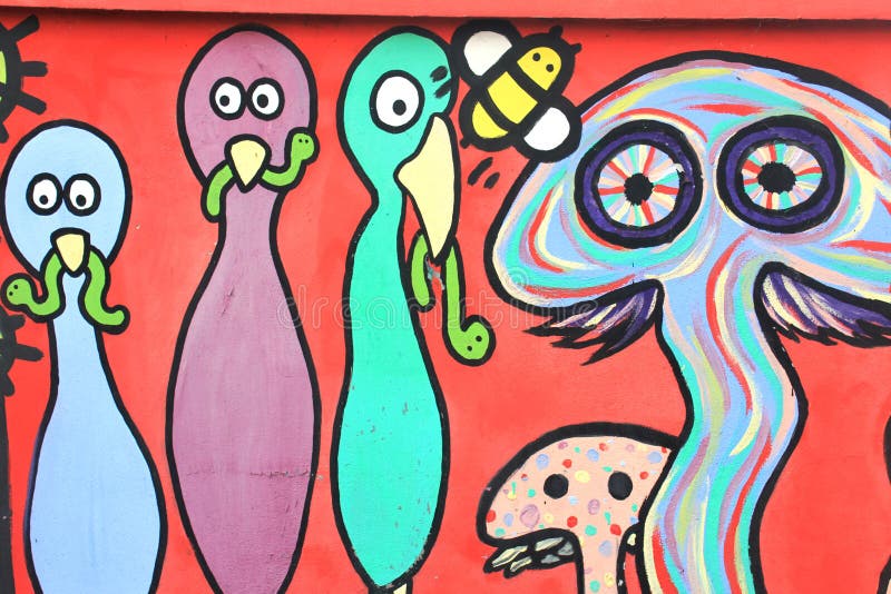 Il graffitti variopinto sulla parete del tunnel fotografia stock libera da diritti Il graffitti variopinto sulla parete del tunnel fotografia stock libera da diritti