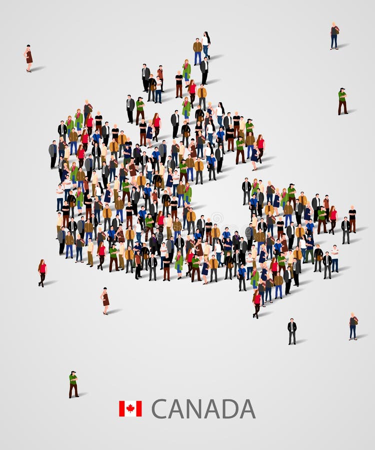 Il grande gruppo di persone nella forma di Canada traccia Priorità bassa per la presentazione illustrazione di stock Il grande gruppo di persone nella forma di Canada traccia Priorità bassa per la presentazione illustrazione di stock
