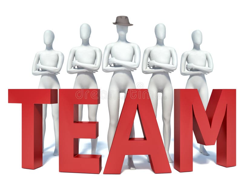 Il gruppo di gente 3d che sta accanto alla parola team royalty illustrazione gratis Il gruppo di gente 3d che sta accanto alla parola team royalty illustrazione gratis