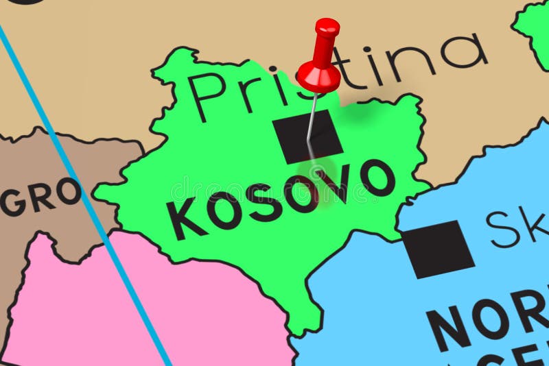 Il Kosovo, Pristina - capitale, appuntata sulla mappa politica royalty illustrazione gratis Il Kosovo, Pristina - capitale, appuntata sulla mappa politica royalty illustrazione gratis