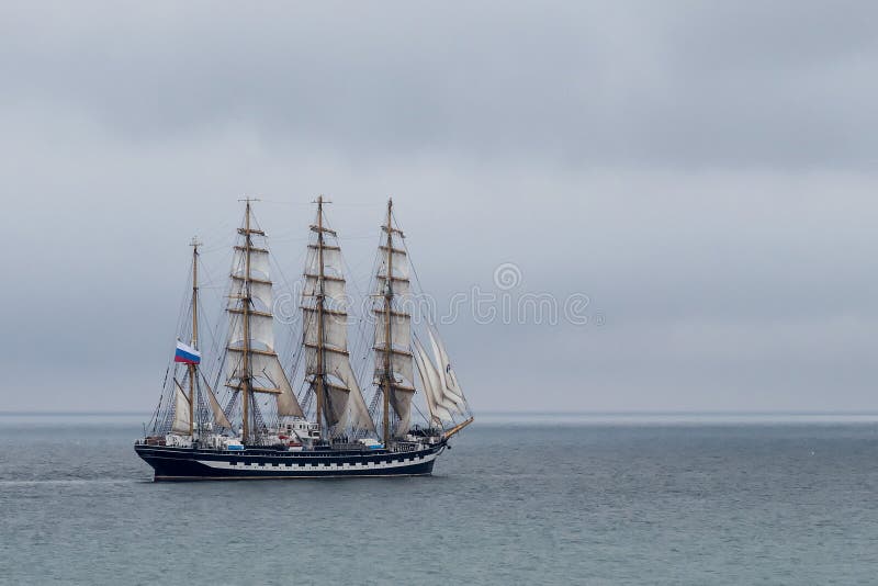 The Kruzenshtern or Krusenstern (Russian: Барк Крузенштерн) is a four-masted barque and tall ship that was built in 1926 at Geestemünde in Bremerhaven, Germany as the Padua (named after the Italian city). She was surrendered to the USSR in 1946 as war reparation and renamed after the early 19th century Baltic German explorer in Russian service, Adam Johann Krusenstern (1770–1846). The Kruzenshtern or Krusenstern (Russian: Барк Крузенштерн) is a four-masted barque and tall ship that was built in 1926 at Geestemünde in Bremerhaven, Germany as the Padua (named after the Italian city). She was surrendered to the USSR in 1946 as war reparation and renamed after the early 19th century Baltic German explorer in Russian service, Adam Johann Krusenstern (1770–1846)