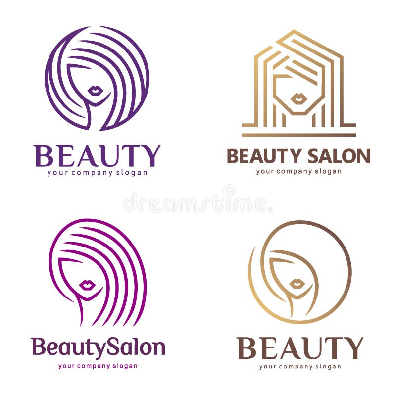 Il logo di vettore ha messo per il salone di bellezza, il salone di capelli, cosmetico