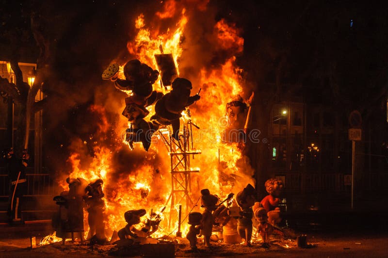 Il mache di carta calcola in Las Fallas, Valencia, Spagna immagini stock