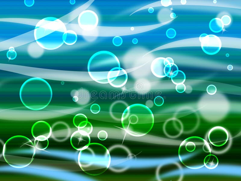 Il mare ondeggia i mezzi del fondo ondulati e le bolle di twinkling illustrazione di stock Il mare ondeggia i mezzi del fondo ondulati e le bolle di twinkling illustrazione di stock