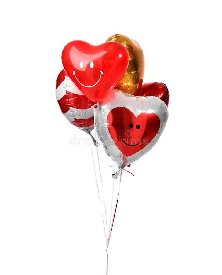 Il mazzo di grande cuore rosso bianco dell'oro e dell'argento balloons gli oggetti fotografia stock Il mazzo di grande cuore rosso bianco dell'oro e dell'argento balloons gli oggetti fotografia stock
