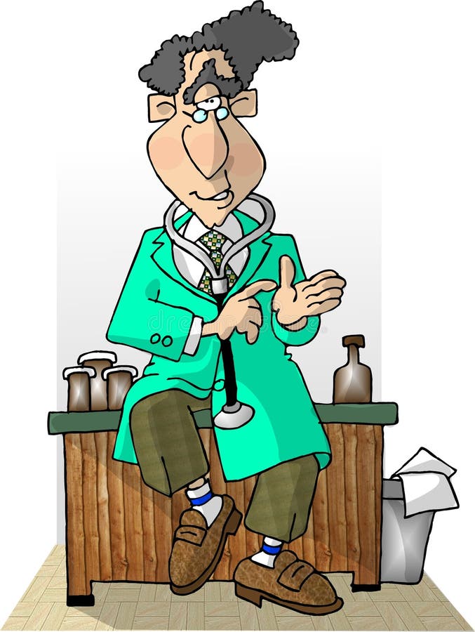 Il medico è in II illustrazione di stock Il medico è in II illustrazione di stock