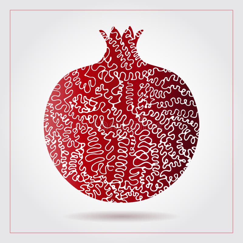 Il melograno ornamentale decorativo disegnato a mano fatto del turbinio scarabocchia Vector l'illustrazione astratta del logo del royalty illustrazione gratis Il melograno ornamentale decorativo disegnato a mano fatto del turbinio scarabocchia Vector l'illustrazione astratta del logo del royalty illustrazione gratis