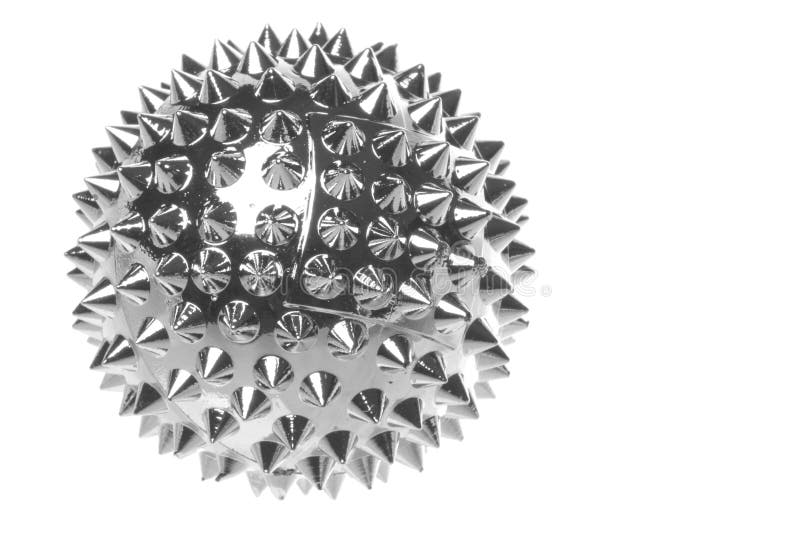 Il metallo ha indicato la macro della sfera isolata fotografia stock Il metallo ha indicato la macro della sfera isolata fotografia stock