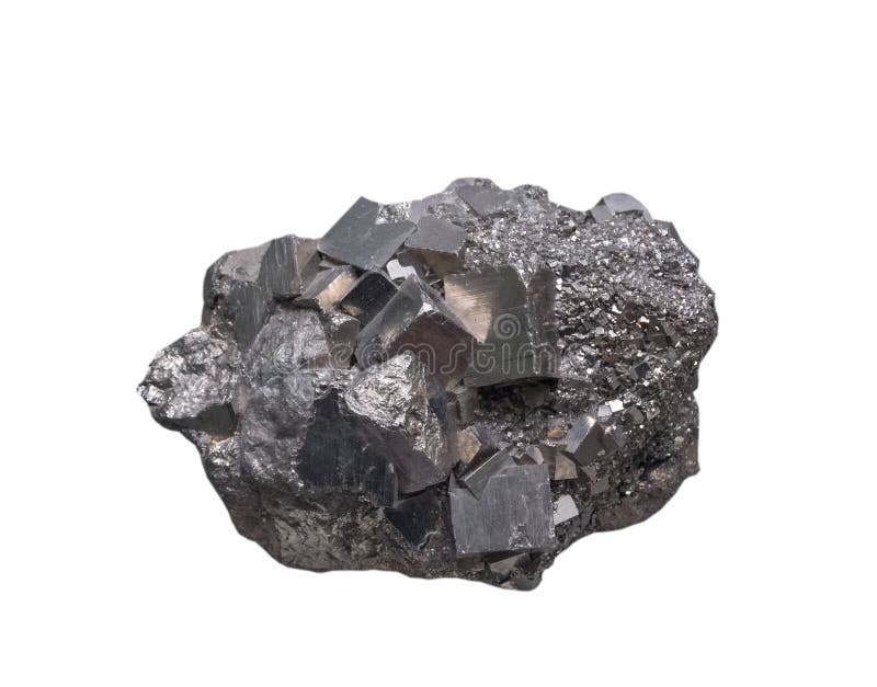 Il minerale di ferro su un fondo bianco