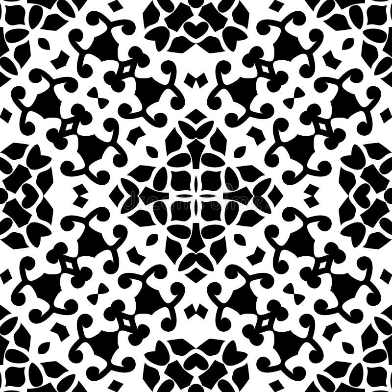 Il modello di ripetizione e l'immagine in bianco e nero di vettore sottraggono il fondo illustrazione di stock