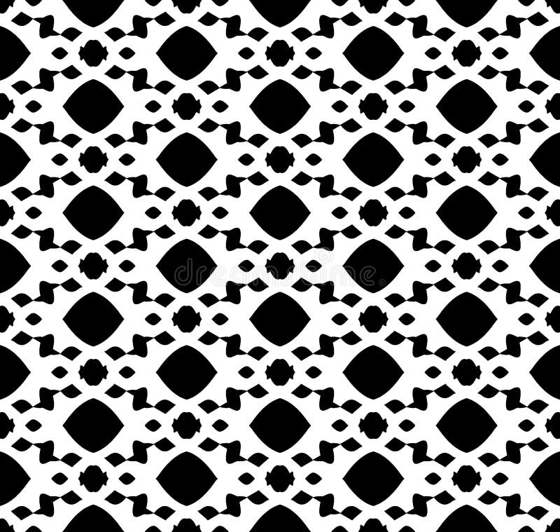 Il modello di ripetizione e l'immagine in bianco e nero di vettore sottraggono il fondo illustrazione di stock