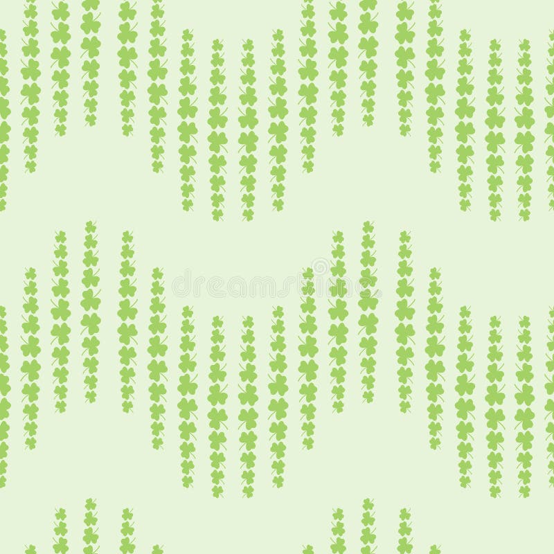 Il modello piacevole con il trifoglio va su fondo verde illustrazione di stock Il modello piacevole con il trifoglio va su fondo verde illustrazione di stock