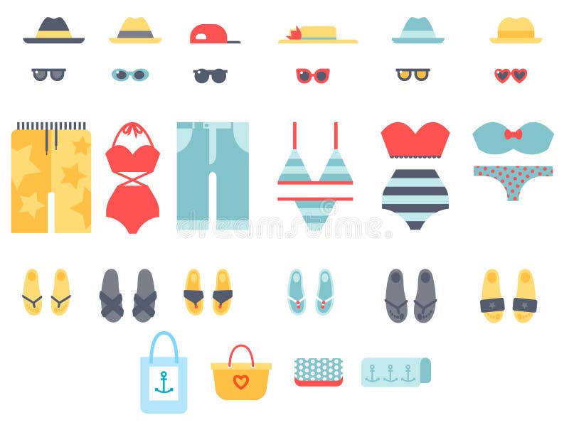 Il modo del panno del bikini dell'abbigliamento da spiaggia guarda il illustraton di vettore dei vestiti di bellezza della luce d illustrazione vettoriale Il modo del panno del bikini dell'abbigliamento da spiaggia guarda il illustraton di vettore dei vestiti di bellezza della luce d illustrazione vettoriale