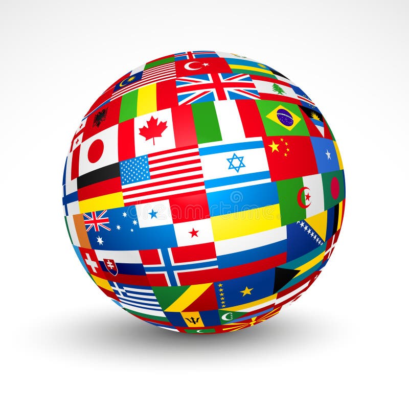 Il mondo inbandiera la sfera. royalty illustrazione gratis Il mondo inbandiera la sfera. royalty illustrazione gratis