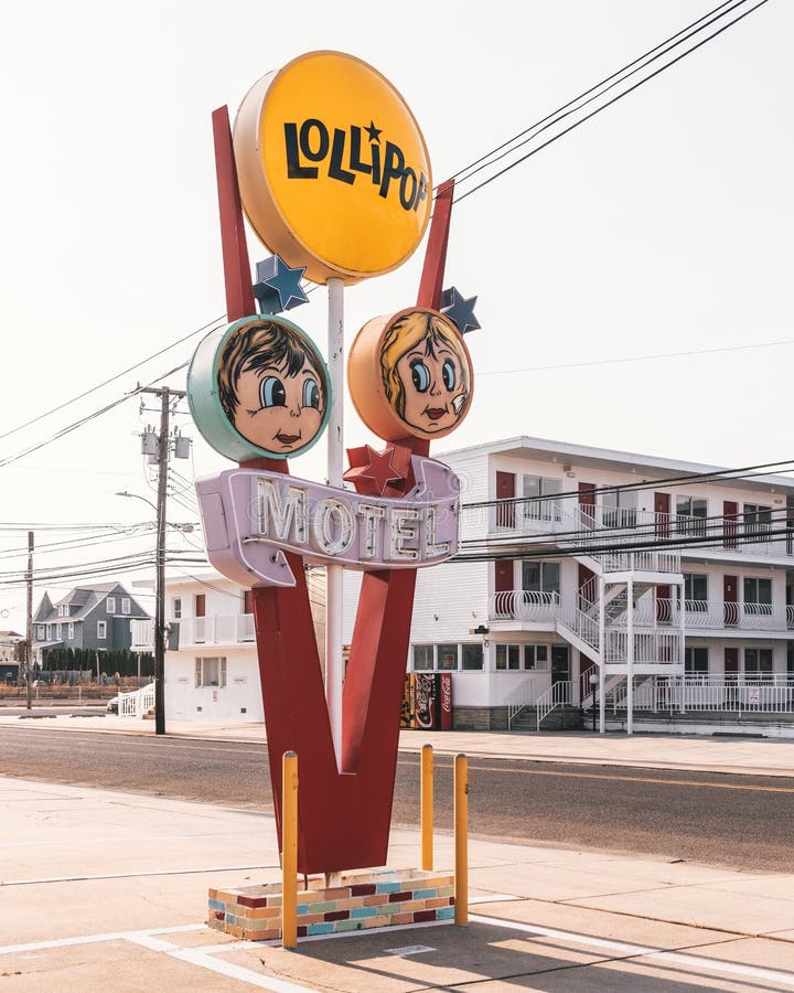 Lollipop Motel sign, in Wildwood, New Jersey. Lollipop Motel sign, in Wildwood, New Jersey