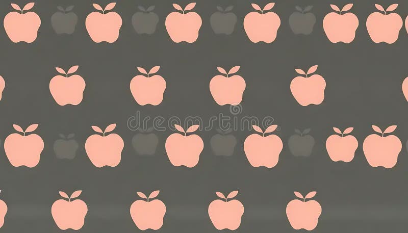 Il motivo scomposto presenta simboli di mele colorate al salmone in grigio illustrazione di stock