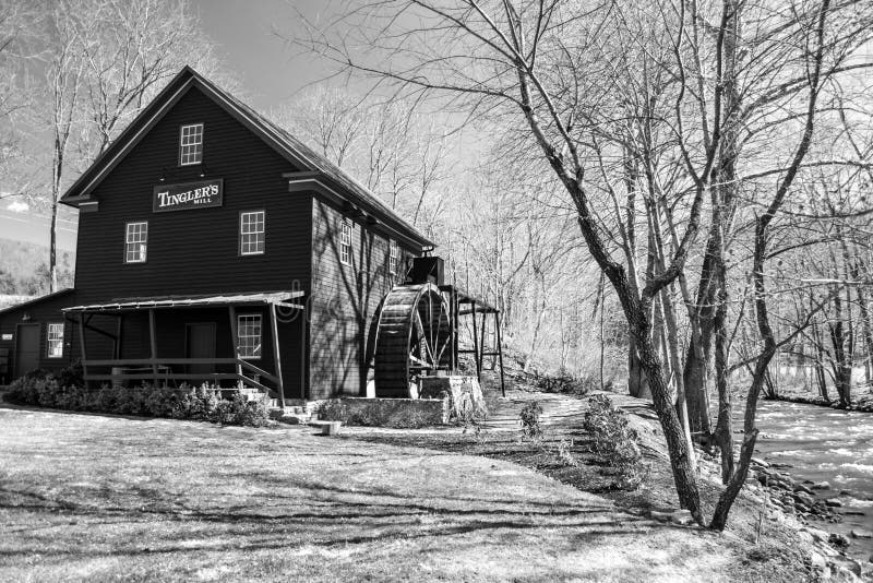 Paint Bank, VA - April 1; The original Tingler's Mill dates back to 1863. The small water-powered mill processed corn, wheat and oats for local farmers. Paint Bank, Virginia USA. The 1st of April 2014. Paint Bank, VA - April 1; The original Tingler's Mill dates back to 1863. The small water-powered mill processed corn, wheat and oats for local farmers. Paint Bank, Virginia USA. The 1st of April 2014.