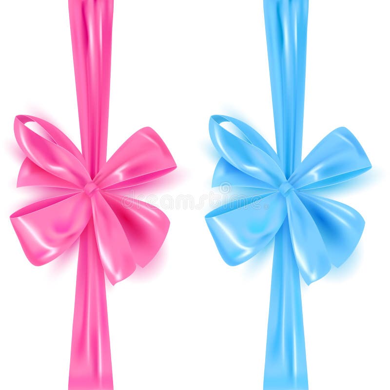Il nastro realistico si piega colore isolato, rosa e blu, illustrazione di vettore royalty illustrazione gratis Il nastro realistico si piega colore isolato, rosa e blu, illustrazione di vettore royalty illustrazione gratis