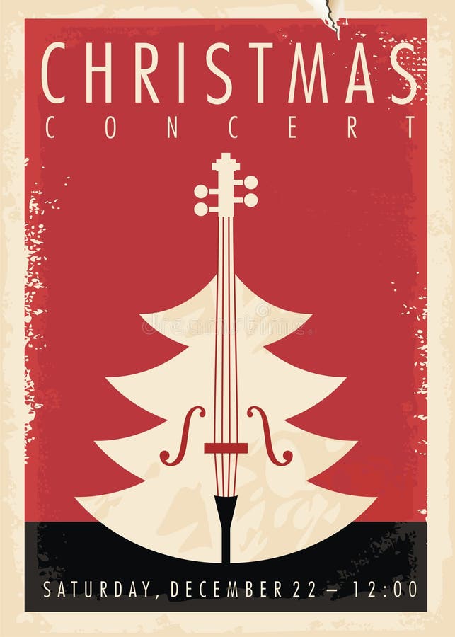 Il Natale concerta la retro progettazione del manifesto illustrazione di stock Il Natale concerta la retro progettazione del manifesto illustrazione di stock