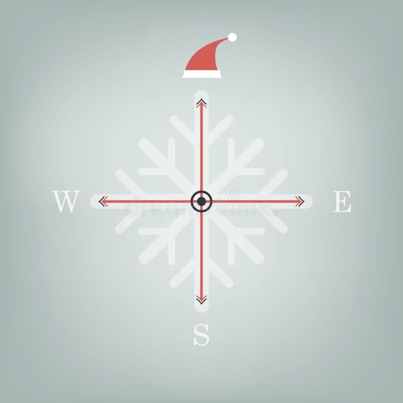 Il Natale fa il giro di con il cappello del Babbo Natale sul Nord illustrazione vettoriale Il Natale fa il giro di con il cappello del Babbo Natale sul Nord illustrazione vettoriale